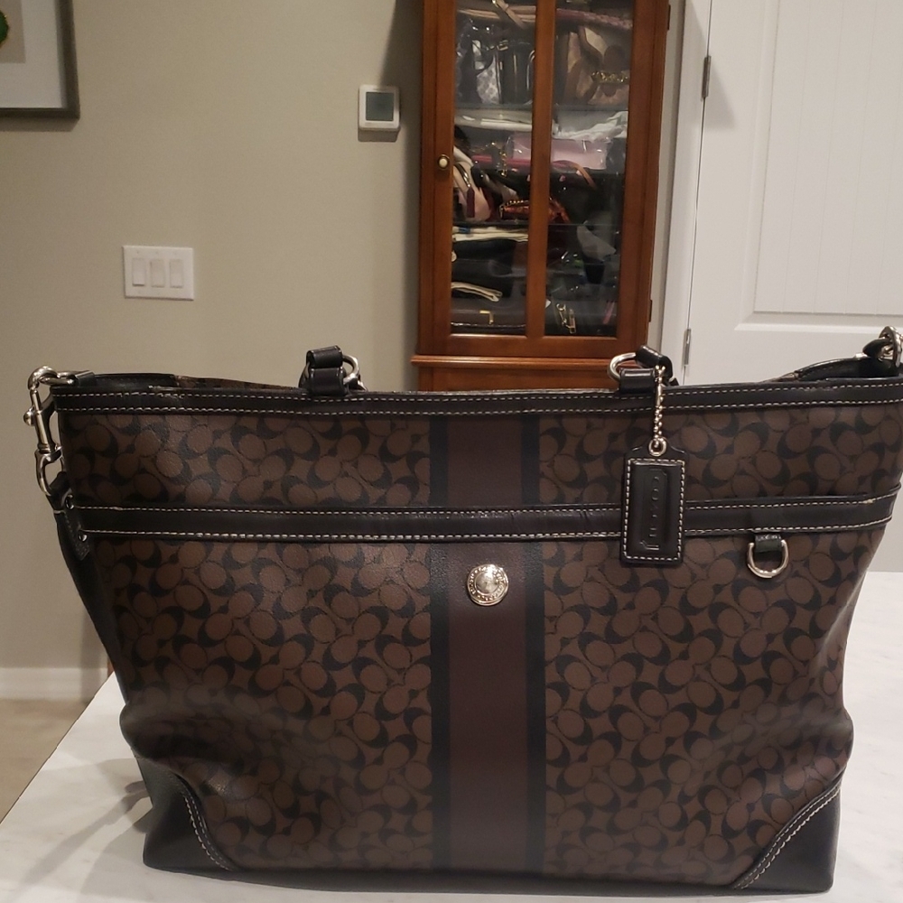 Coach Black Leather Bag Size Large